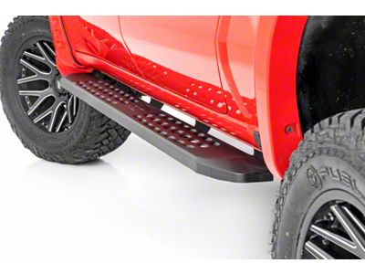 Rough Country RPT2 Running Boards; Matte Black (19-24 Sierra 1500 Crew Cab)