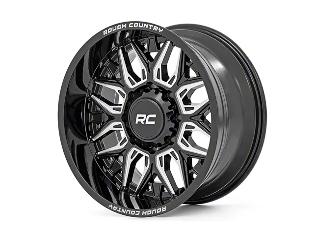 Rough Country 86 Series Gloss Black Milled 6-Lug Wheel; 20x10; -18mm Offset (19-24 Sierra 1500)