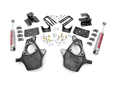 Rough Country Spindle Lowering Kit; 2-Inch Front / 4-Inch Rear (99-06 2WD Sierra 1500)