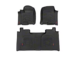 Rough Country Sure-Fit Front and Rear Floor Mats; Black (19-24 Sierra 1500 Crew Cab)