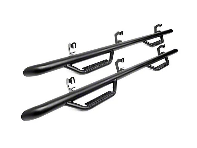 Rough Country Wheel to Wheel Nerf Side Step Bars with Bed Access; Black (99-06 Sierra 1500 Extended Cab w/ 6.50-Foot Standard Box)