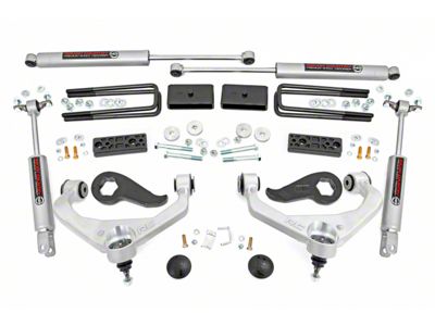 Rough Country 3-Inch Bolt-On Suspension Lift Kit with M1 Monotube Shocks (20-25 Sierra 2500 HD w/o MagneRide)
