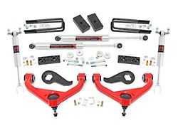Rough Country 3-Inch Bolt-On Suspension Lift Kit with M1 Monotube Shocks; Red (20-26 Sierra 2500 HD w/o MagneRide)