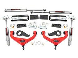 Rough Country 3-Inch Bolt-On Suspension Lift Kit with Premium N3 Shocks; Red (20-24 Sierra 2500 HD w/o MagneRide)
