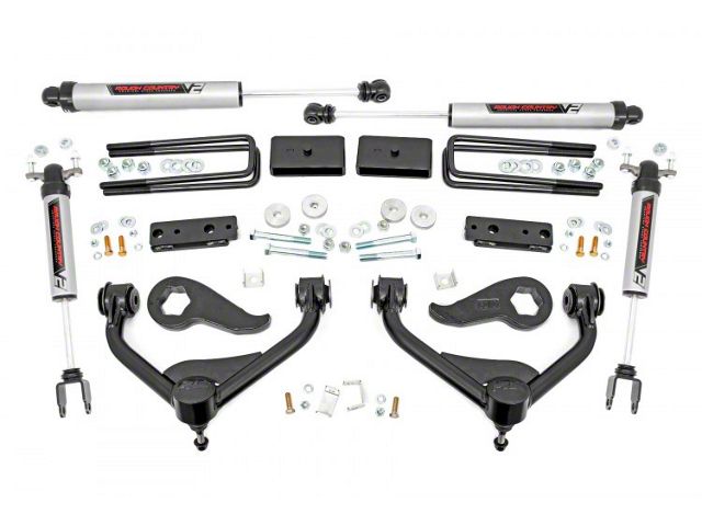 Rough Country 3-Inch Bolt-On Suspension Lift Kit with V2 Monotube Shocks (20-24 Sierra 2500 HD w/o MagneRide)