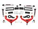 Rough Country 3-Inch Bolt-On Suspension Lift Kit with V2 Monotube Shocks; Red (20-24 Sierra 2500 HD)