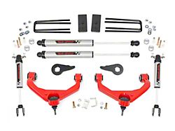Rough Country 3.50-Inch Bolt-On Suspension Lift Kit with V2 Monotube Shocks; Red (11-19 Sierra 2500 HD w/o Factory Overload Springs & MagneRide)