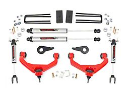 Rough Country Suspension 3.50-Inch Bolt-On Suspension Lift Kit with V2 Monotube Shocks; Red (11-19 Sierra 2500 HD w/ Factory Overload Springs & w/o MagneRide)