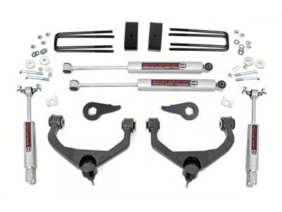Rough Country 3.50-Inch Bolt-On Suspension Lift Kit with Premium N3 Shocks (11-19 Sierra 2500 HD SRW w/o Factory Overload Springs, Excluding MagneRide)