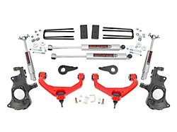 Rough Country Suspension 3.50-Inch Knuckle Suspension Lift Kit with Premium N3 Shocks; Red (11-19 Sierra 2500 HD w/o Rear Overload Springs)