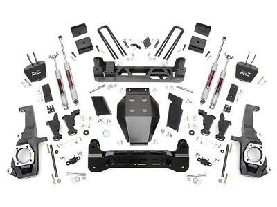 Rough Country 5-Inch Torsion Bar Suspension Lift Kit with Premium N3 Shocks (11-19 Sierra 2500 HD SRW, Excluding Denali)