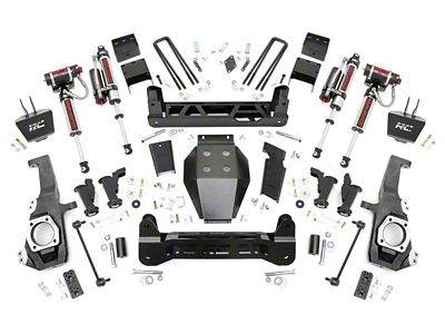 Rough Country 5-Inch Torsion Drop Suspension Lift Kit with Vertex Reservoir (20-24 4WD Sierra 2500 HD, Excluding Denali)