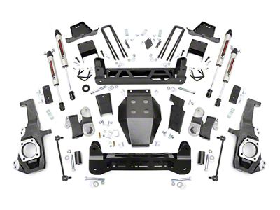 Rough Country Suspension 7-Inch NTD Suspension Lift Kit with V2 Monotube Shocks (20-26 4WD Sierra 2500 HD w/ Factory Overload Springs, Excluding AT4X)