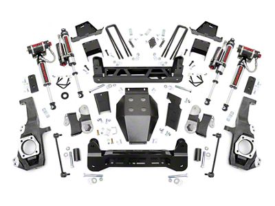 Rough Country Suspension 7-Inch NTD Suspension Lift Kit with Vertex Reservoir Shocks (20-26 4WD Sierra 2500 HD w/ Factory Overload Springs, Excluding AT4X)