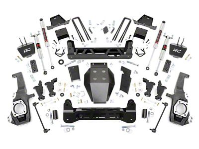 Rough Country 7-Inch Torsion Drop Suspension Lift Kit with M1 Monotube Shocks (20-25 4WD Sierra 2500 HD w/o Rear Overload Springs, Excluding AT4X & Denali)