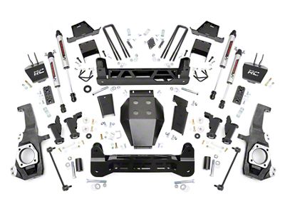 Rough Country Suspension 7-Inch Torsion Drop Suspension Lift Kit with V2 Monotube Shocks (20-26 4WD Sierra 2500 HD w/ Factory Overload Springs, Excluding AT4X)