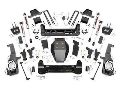 Rough Country 7-Inch Torsion Drop Suspension Lift Kit with V2 Monotube Shocks (20-25 4WD Sierra 2500 HD w/o Rear Overload Springs, Excluding AT4X & Denali)