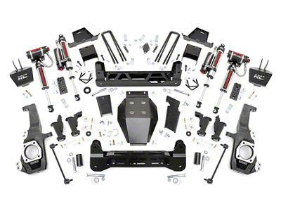 Rough Country 7-Inch Torsion Drop Suspension Lift Kit with Vertex Reservoir (20-25 4WD Sierra 2500 HD w/o Rear Overload Springs, Excluding AT4X & Denali)