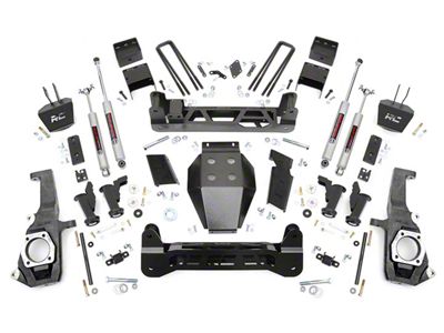 Rough Country 7.50-Inch Torsion Bar Suspension Lift Kit with Premium N3 Shocks (11-19 Sierra 2500 HD SRW, Excluding Denali)