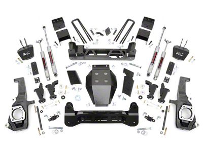 Rough Country 7.50-Inch Torsion Bar Suspension Lift Kit with Premium N3 Shocks (11-19 Sierra 2500 HD SRW, Excluding Denali)