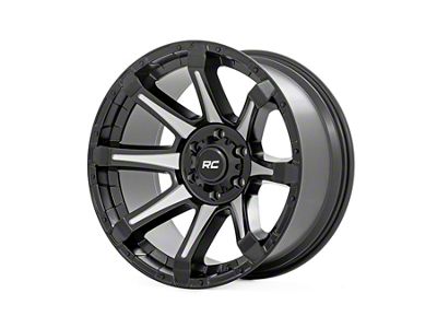 Rough Country 81 Series Semi Gloss Black with Machined Spokes 8-Lug Wheel; 20x9; 0mm Offset (20-25 Sierra 2500 HD)