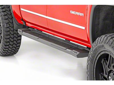 Rough Country Cab Length HD2 Running Boards; Black (07-19 Sierra 2500 HD Crew Cab)