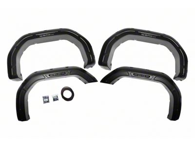 Rough Country Defender Pocket Fender Flares; Gloss Black (20-24 Sierra 2500 HD)