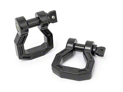 Rough Country Forged D-Ring Shackle Set; Black