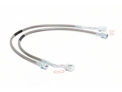 Rough Country Front Extended Stainless Steel Brake Lines for 5 to 7.50-Inch Lift (11-19 Sierra 2500 HD)