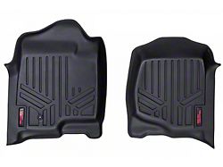 Rough Country Heavy Duty Front Floor Mats; Black (07-14 Sierra 2500 HD w/ Bucket Seats)