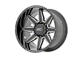 Rough Country 91M Series Gloss Black Milled 8-Lug Wheel; 20x12; -44mm Offset (20-26 Sierra 2500 HD)
