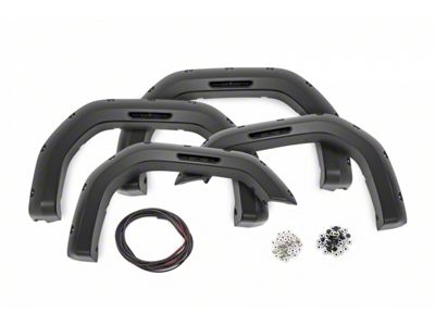 Rough Country Pocket Fender Flares; Flat Black (20-24 Sierra 2500 HD)