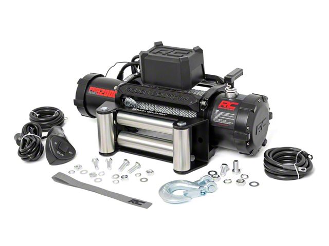 Rough Country PRO Series 12,000 lb. Winch with Steel Cable (Universal; Some Adaptation May Be Required)