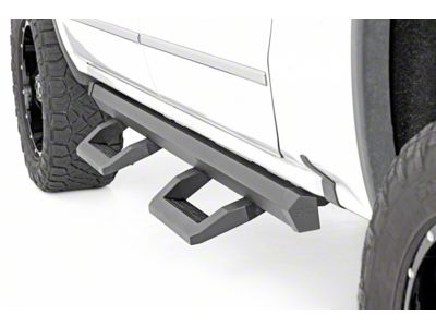 Rough Country SR2 Adjustable Aluminum Side Step Bars; Textured Black (07-19 Sierra 2500 HD Crew Cab)