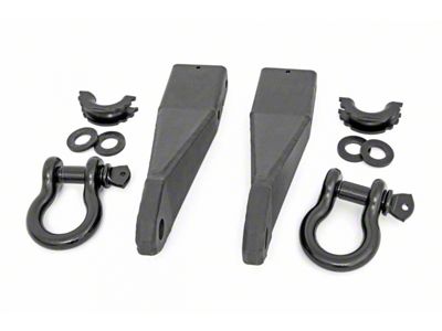 Rough Country Tow Hook to Shackle Conversion Kit with D-Ring Shackles and Rubber Isolators (20-24 Sierra 2500 HD)