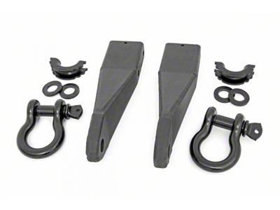 Rough Country Tow Hook to Shackle Conversion Kit with D-Ring Shackles and Rubber Isolators (20-25 Sierra 2500 HD)