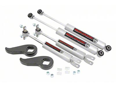 Rough Country 1.50 to 2-Inch Leveling Torsion Bar Keys with Premium N3 Shocks (11-19 Sierra 3500 HD SRW w/o MagneRide)