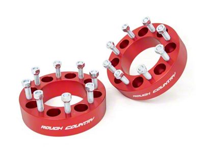 Rough Country 2-Inch Wheel Spacers; Red (07-10 Sierra 3500 HD)