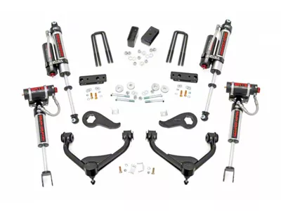 Rough Country 3-Inch Bolt-On Upper Control Arm Suspension Lift Kit with Vertex Reservoir Shocks (20-24 Sierra 3500 HD w/o Rear Overload Springs & MagneRide)