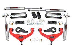 Rough Country 3-Inch Suspension Lift Kit with Premium N3 Shocks; Red (20-25 Sierra 3500 HD DRW w/ Overload Springs)