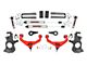 Rough Country 3.50-Inch Knuckle Suspension Lift Kit with V2 Monotube Shocks; Red (11-19 Sierra 3500 HD SRW w/o Rear Overload Springs & MagneRide)