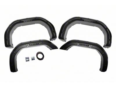 Rough Country Defender Fender Flares; Gloss Black (20-25 Sierra 3500 HD SRW)