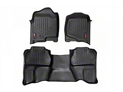 Rough Country Heavy Duty Front and Rear Floor Mats; Black (07-14 Sierra 3500 HD Extended Cab)