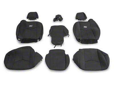 Rough Country Neoprene Front Seat Covers; Black (99-06 Silverado 1500 Regular Cab, Extended Cab)