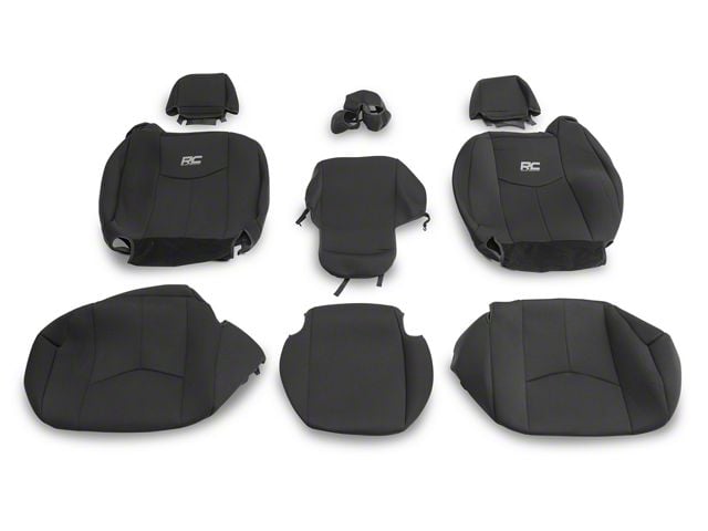 Rough Country Neoprene Front Seat Covers; Black (99-06 Silverado 1500 Regular Cab, Extended Cab)