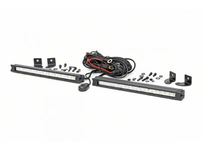 Rough Country 10-Inch Chrome Series Slimline LED Light Bars; Flood Beam (Universal; Some Adaptation May Be Required)