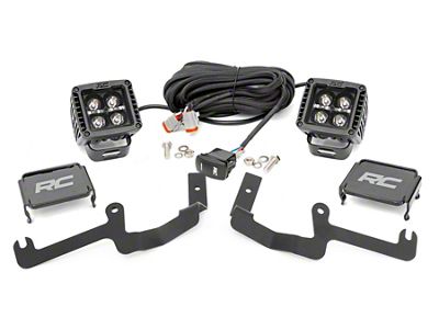 Rough Country Black Series White DRL LED Ditch Light Kit; Spot Beam (19-24 Silverado 1500)