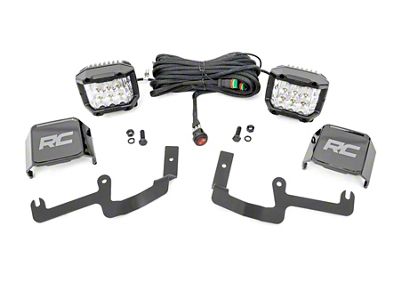 Rough Country 3-Inch Osram Wide Angle Series LED Ditch Light Kit (19-24 Silverado 1500)
