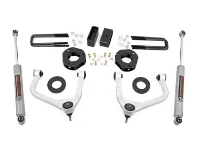 Rough Country 3.50-Inch Forged Upper Control Arm Suspension Lift Kit with Strut Spacers and Premium N3 Shocks (19-25 4.3L, 5.3L, 6.2L Silverado 1500 w/ Rear Multi-Leaf Pack Springs, Excluding Trail Boss & ZR2)