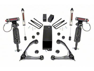 Rough Country 3.50-Inch Forged Upper Control Arm Suspension Lift Kit with Vertex Adjustable Coil-Overs and V2 Monotube Shocks (07-16 4WD Silverado 1500 w/ Stock Cast Steel or Aluminum Control Arms)